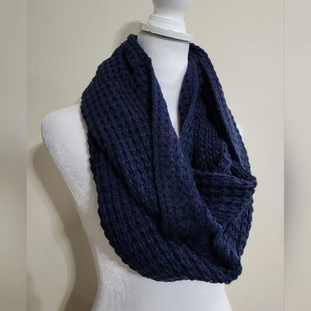 Super Soft Navy Blue Infinity Scarf